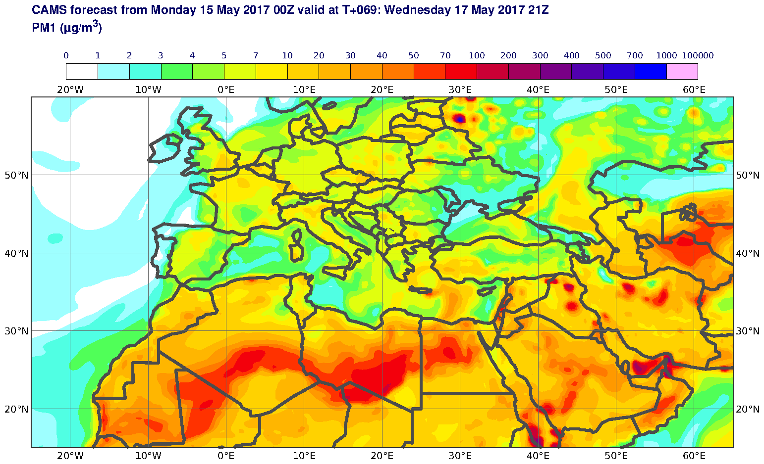 PM1 (μg/m3) valid at T69 - 2017-05-17 21:00