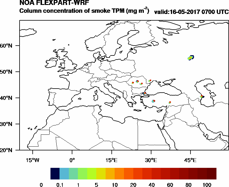 Column concentration of smoke TPM - 2017-05-16 07:00