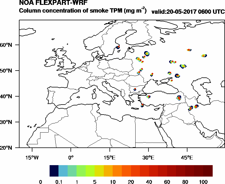 Column concentration of smoke TPM - 2017-05-20 06:00