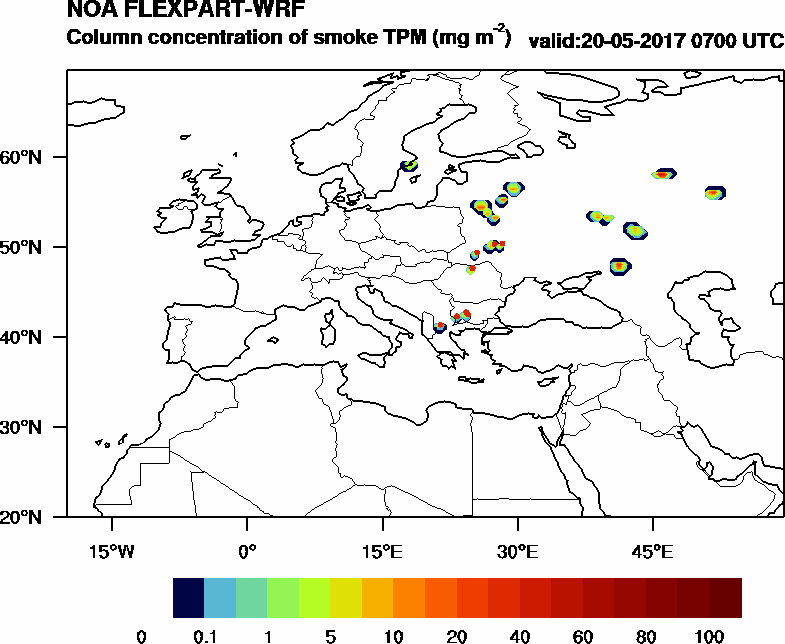 Column concentration of smoke TPM - 2017-05-20 07:00