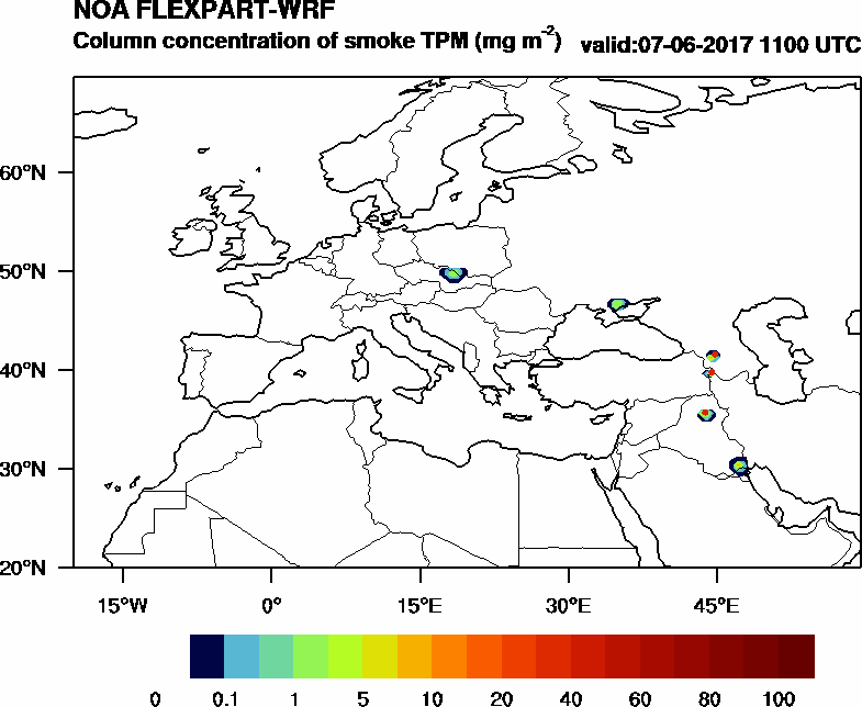 Column concentration of smoke TPM - 2017-06-07 11:00