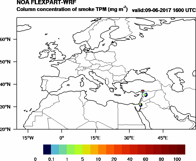 Column concentration of smoke TPM - 2017-06-09 16:00