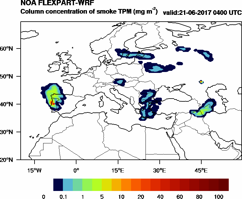 Column concentration of smoke TPM - 2017-06-21 04:00