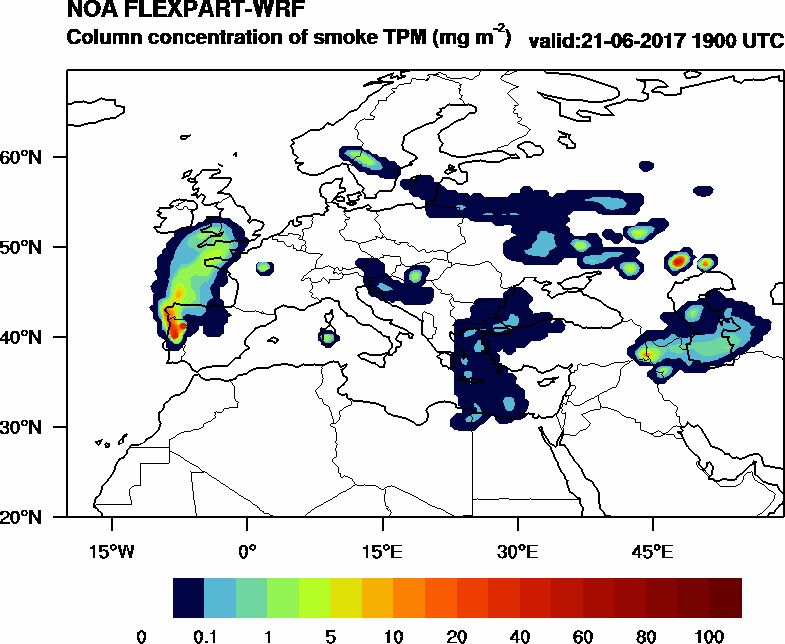 Column concentration of smoke TPM - 2017-06-21 19:00