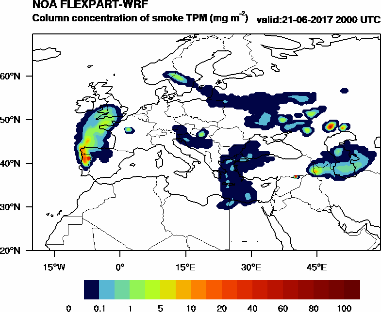 Column concentration of smoke TPM - 2017-06-21 20:00