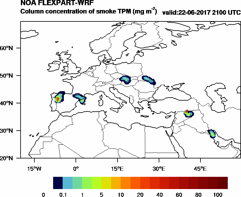 Column concentration of smoke TPM - 2017-06-22 21:00