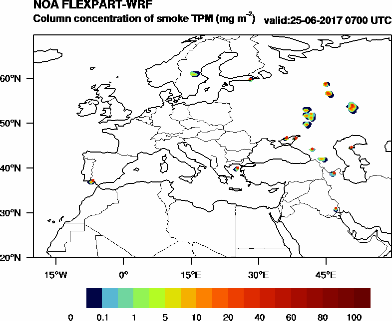 Column concentration of smoke TPM - 2017-06-25 07:00