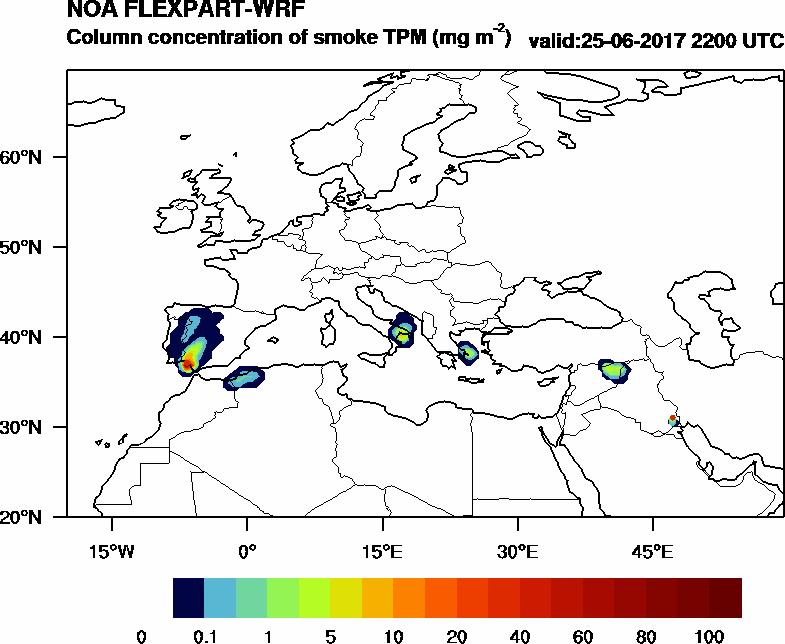 Column concentration of smoke TPM - 2017-06-25 22:00