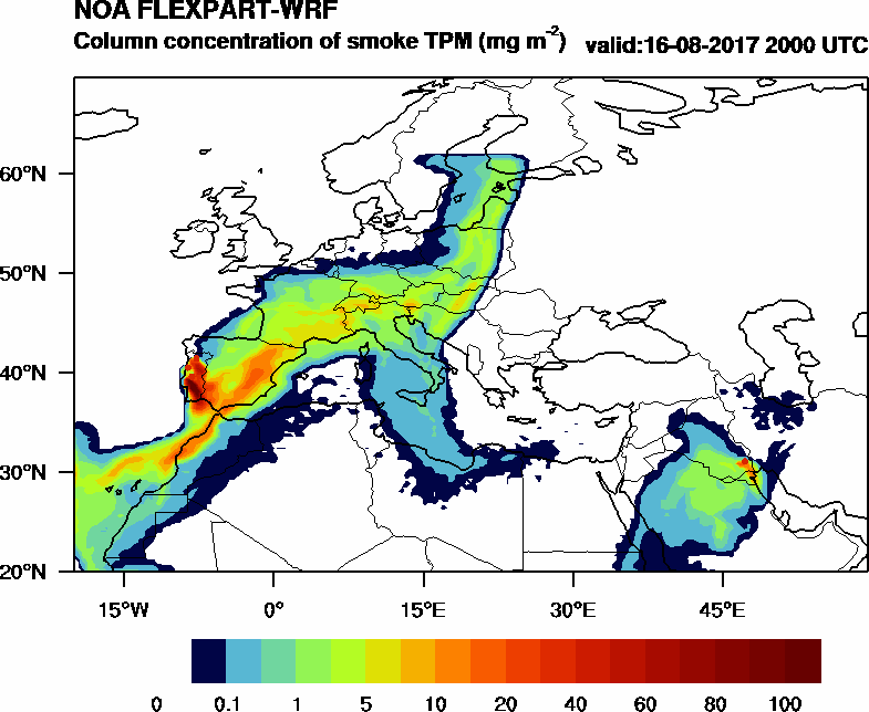 Column concentration of smoke TPM - 2017-08-16 20:00