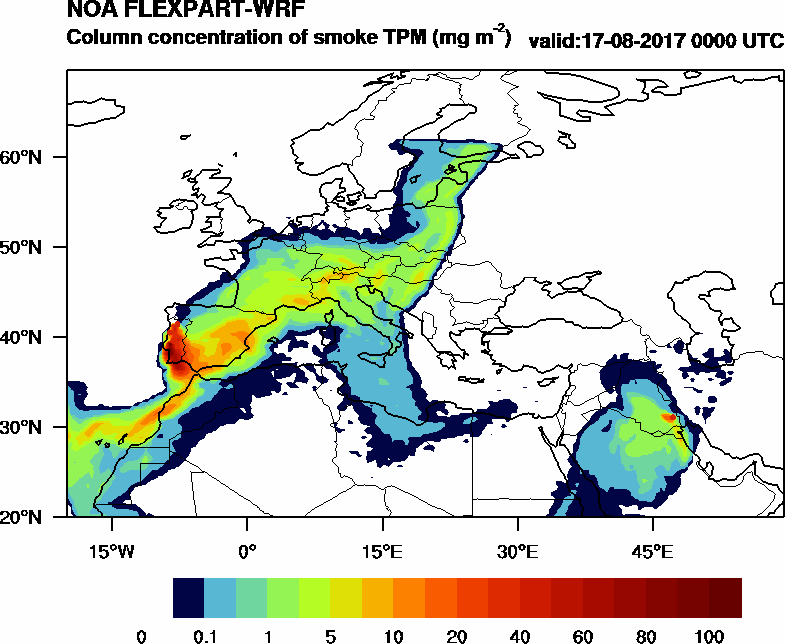 Column concentration of smoke TPM - 2017-08-17 00:00
