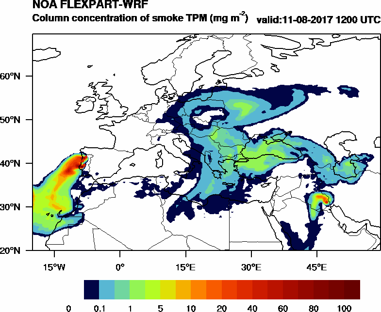Column concentration of smoke TPM - 2017-08-11 12:00