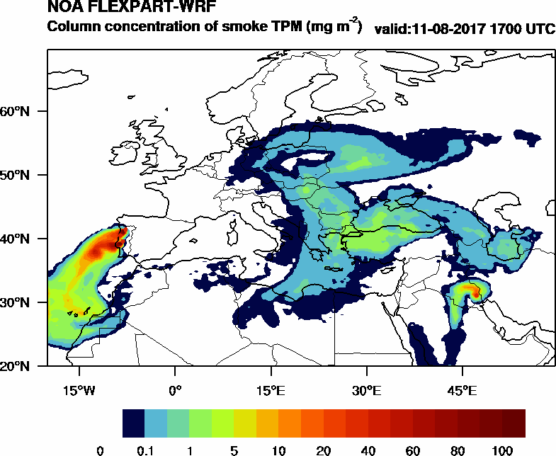 Column concentration of smoke TPM - 2017-08-11 17:00