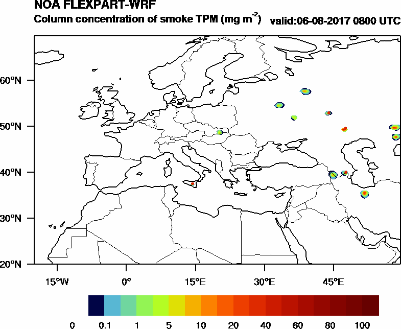 Column concentration of smoke TPM - 2017-08-06 08:00