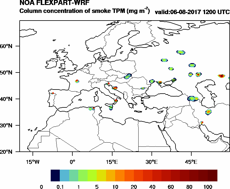 Column concentration of smoke TPM - 2017-08-06 12:00