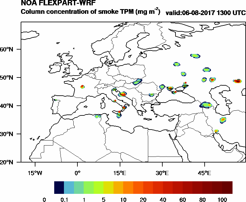Column concentration of smoke TPM - 2017-08-06 13:00