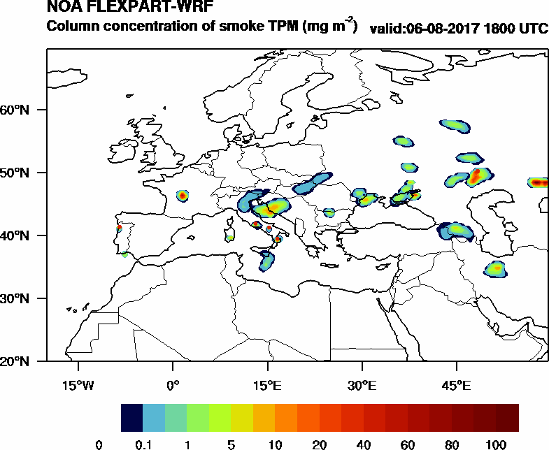 Column concentration of smoke TPM - 2017-08-06 18:00