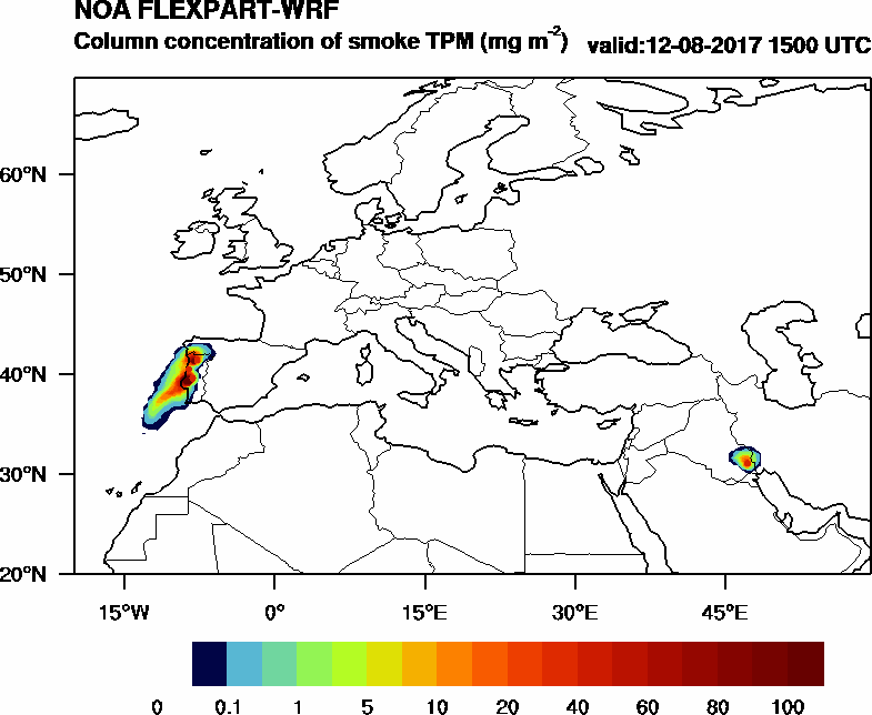 Column concentration of smoke TPM - 2017-08-12 15:00