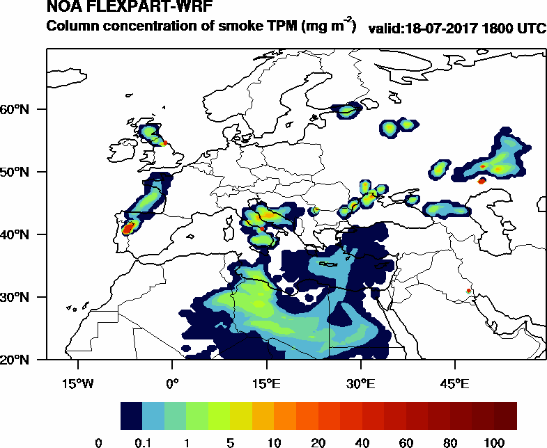 Column concentration of smoke TPM - 2017-07-18 18:00