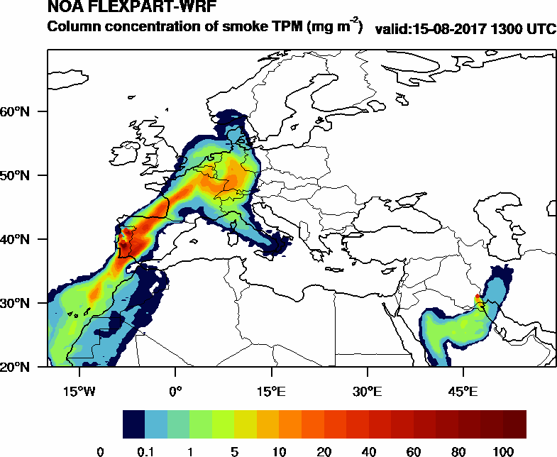 Column concentration of smoke TPM - 2017-08-15 13:00