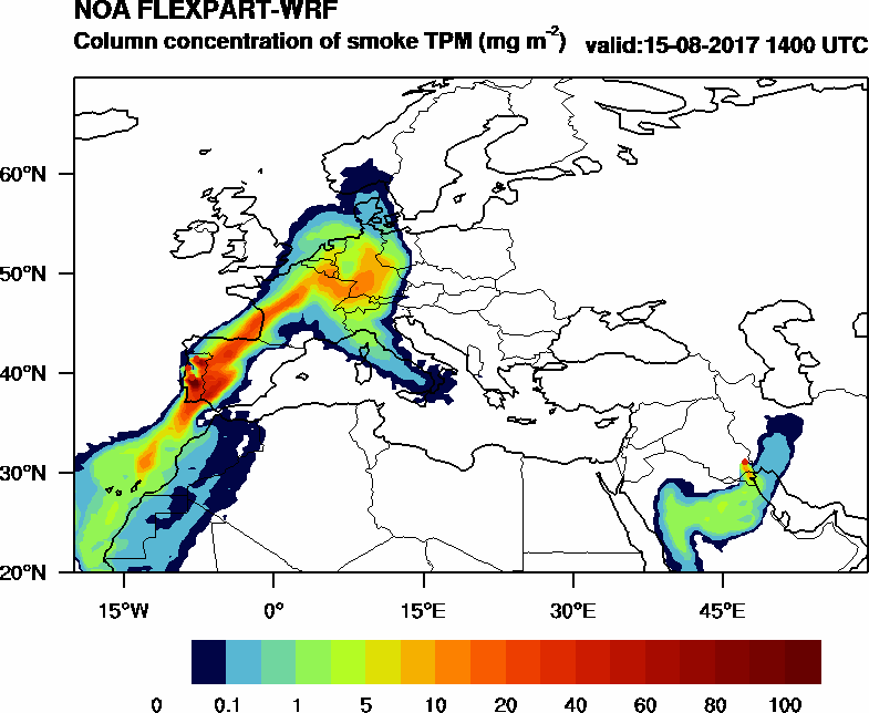 Column concentration of smoke TPM - 2017-08-15 14:00
