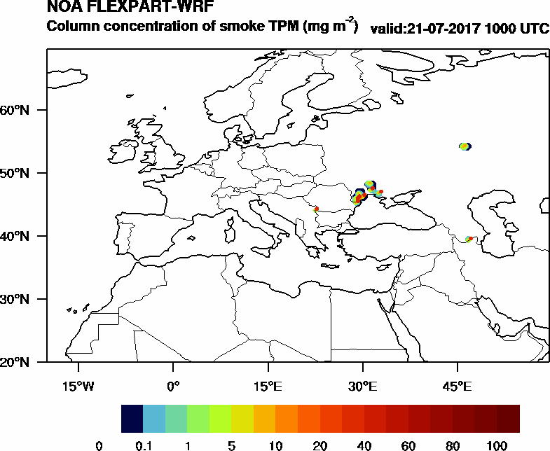 Column concentration of smoke TPM - 2017-07-21 10:00