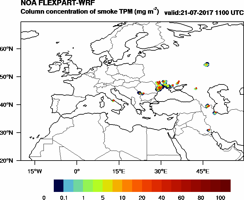 Column concentration of smoke TPM - 2017-07-21 11:00