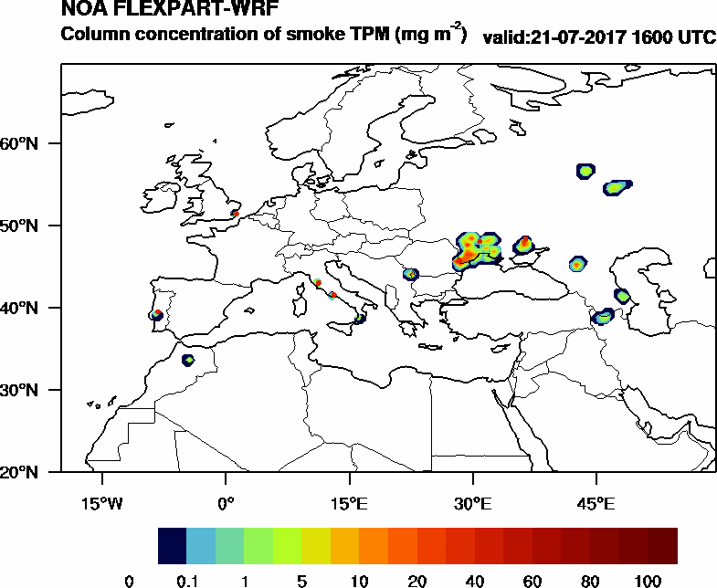 Column concentration of smoke TPM - 2017-07-21 16:00