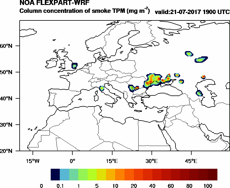 Column concentration of smoke TPM - 2017-07-21 19:00