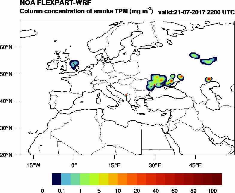 Column concentration of smoke TPM - 2017-07-21 22:00