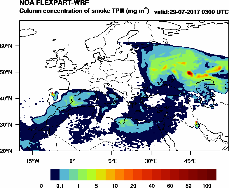 Column concentration of smoke TPM - 2017-07-29 03:00