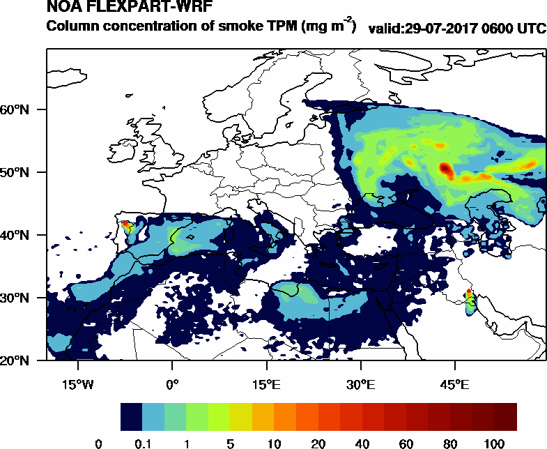 Column concentration of smoke TPM - 2017-07-29 06:00