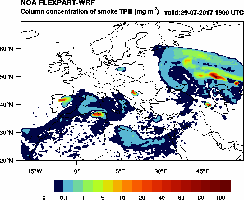 Column concentration of smoke TPM - 2017-07-29 19:00