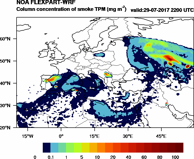 Column concentration of smoke TPM - 2017-07-29 22:00