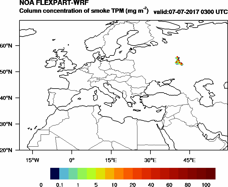 Column concentration of smoke TPM - 2017-07-07 03:00