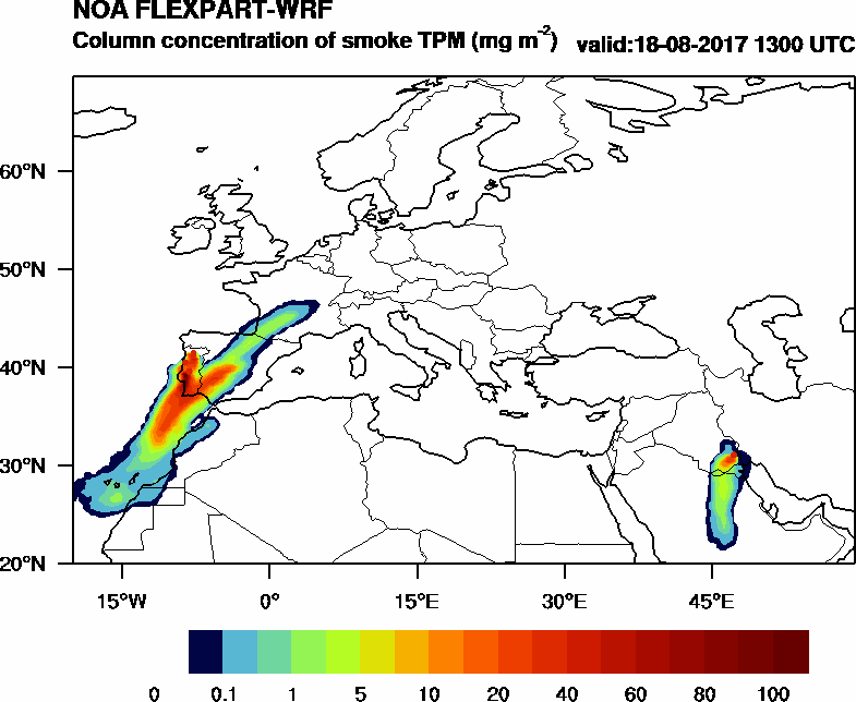Column concentration of smoke TPM - 2017-08-18 13:00