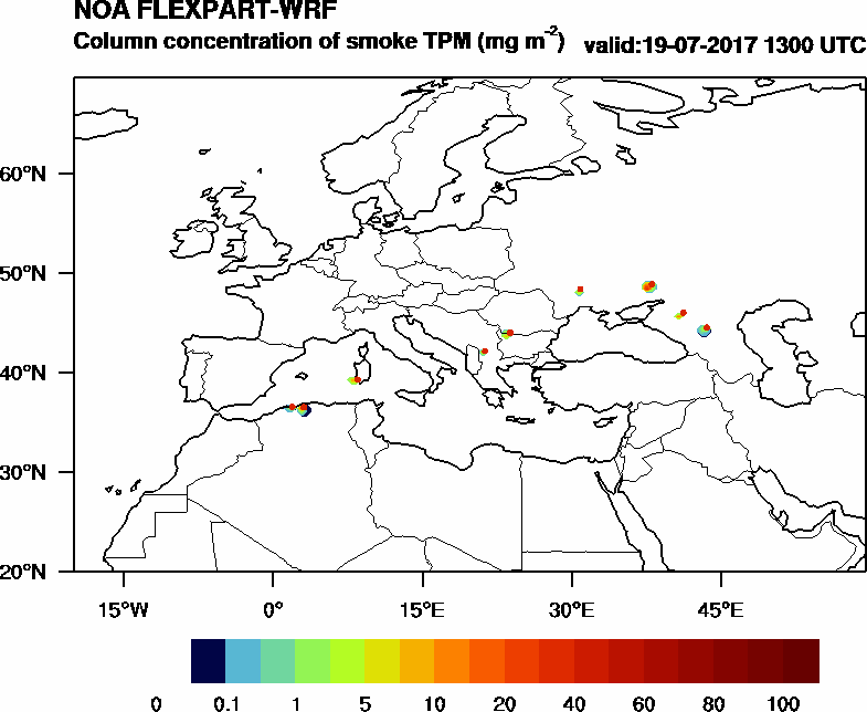 Column concentration of smoke TPM - 2017-07-19 13:00