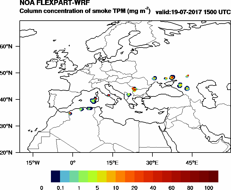 Column concentration of smoke TPM - 2017-07-19 15:00