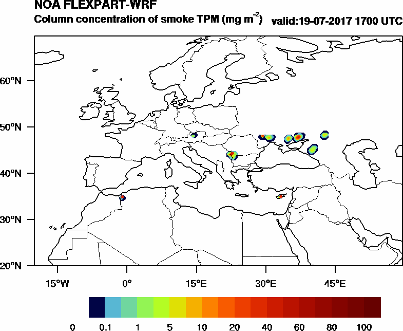 Column concentration of smoke TPM - 2017-07-19 17:00