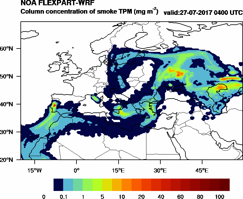 Column concentration of smoke TPM - 2017-07-27 04:00