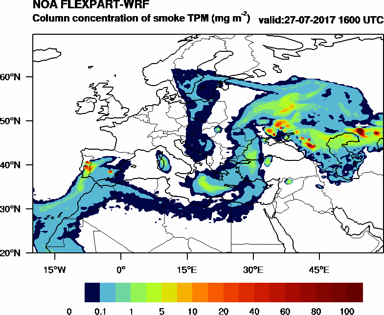 Column concentration of smoke TPM - 2017-07-27 16:00