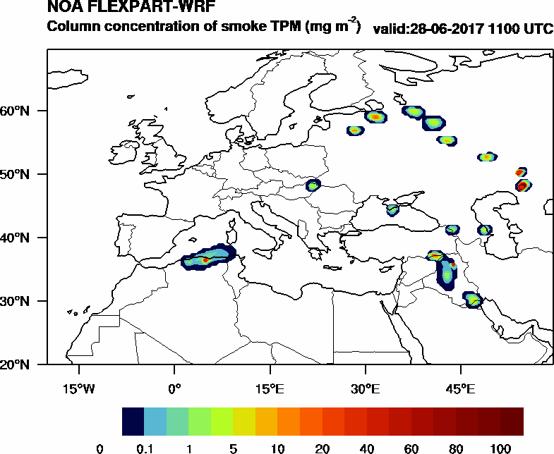 Column concentration of smoke TPM - 2017-06-28 11:00