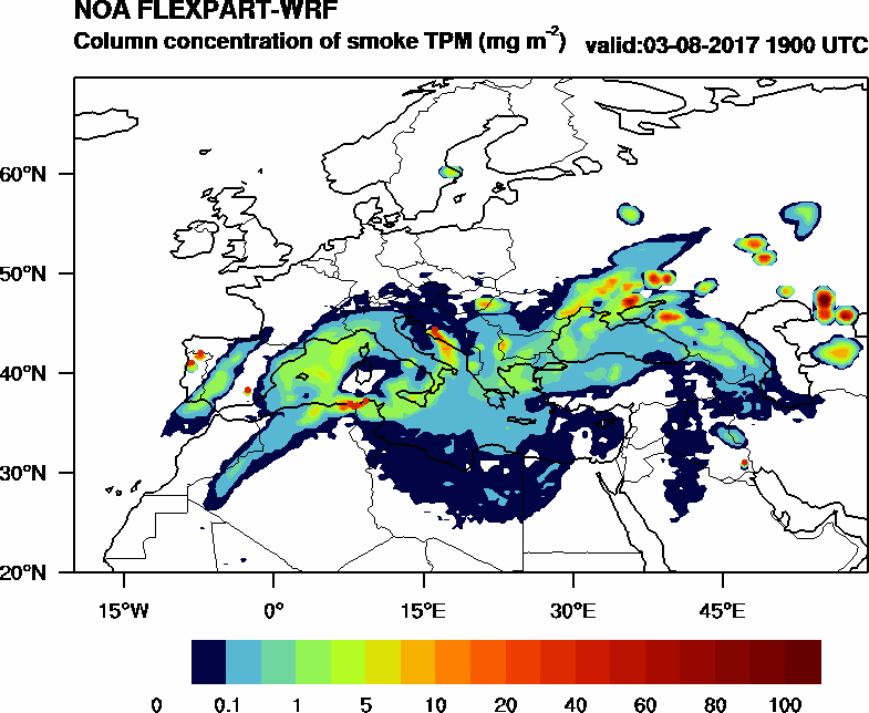 Column concentration of smoke TPM - 2017-08-03 19:00