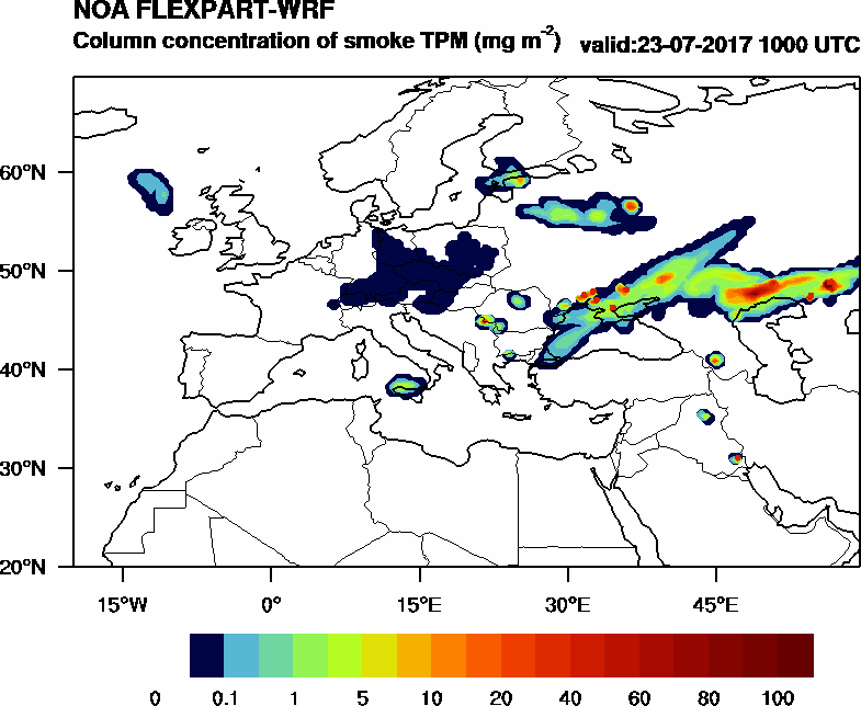 Column concentration of smoke TPM - 2017-07-23 10:00