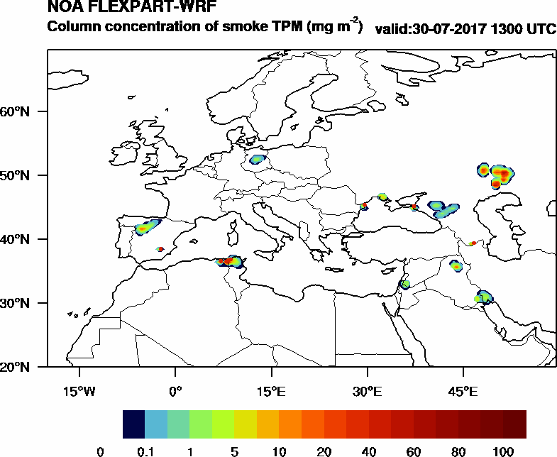 Column concentration of smoke TPM - 2017-07-30 13:00