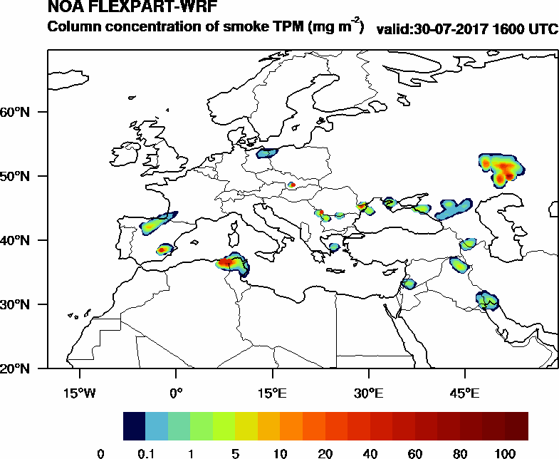 Column concentration of smoke TPM - 2017-07-30 16:00