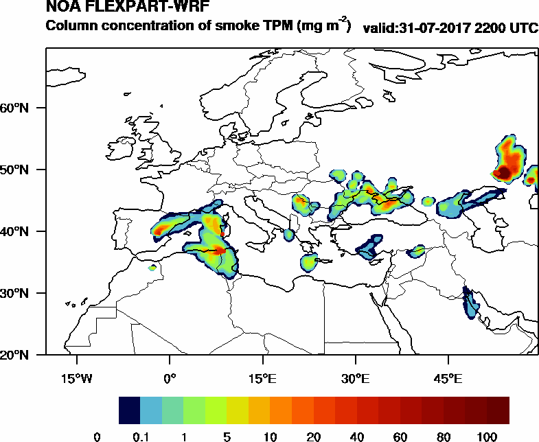 Column concentration of smoke TPM - 2017-07-31 22:00