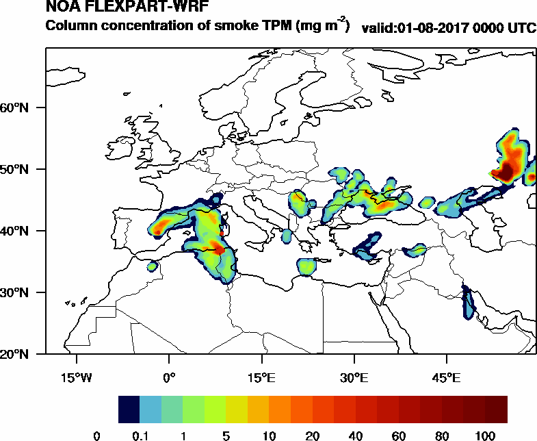 Column concentration of smoke TPM - 2017-08-01 00:00