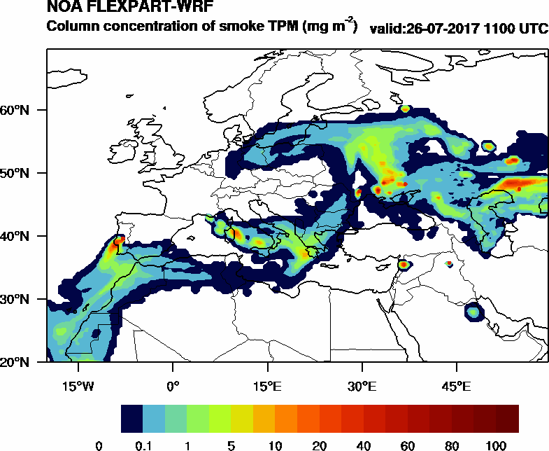 Column concentration of smoke TPM - 2017-07-26 11:00