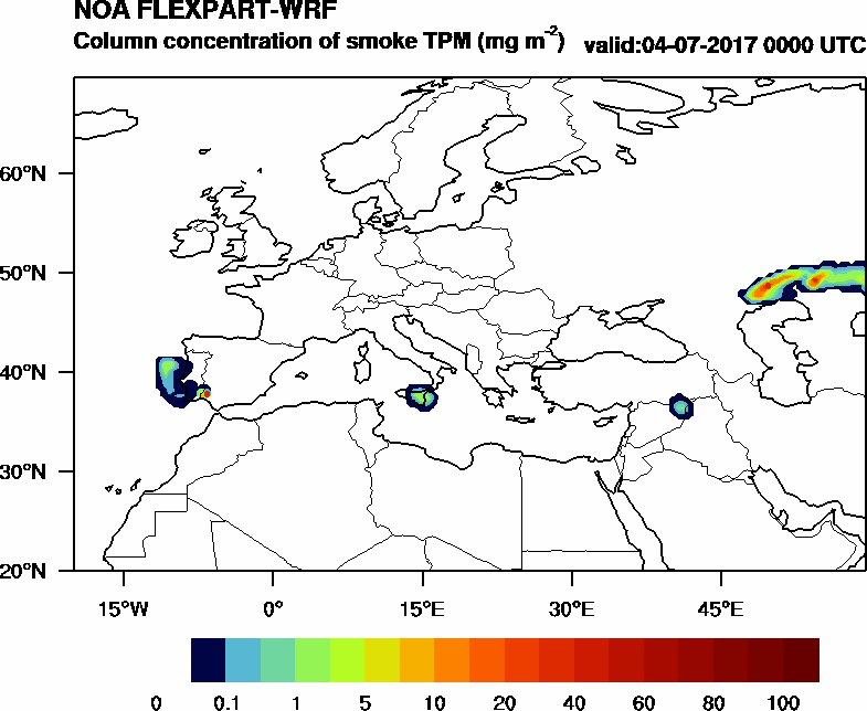 Column concentration of smoke TPM - 2017-07-04 00:00