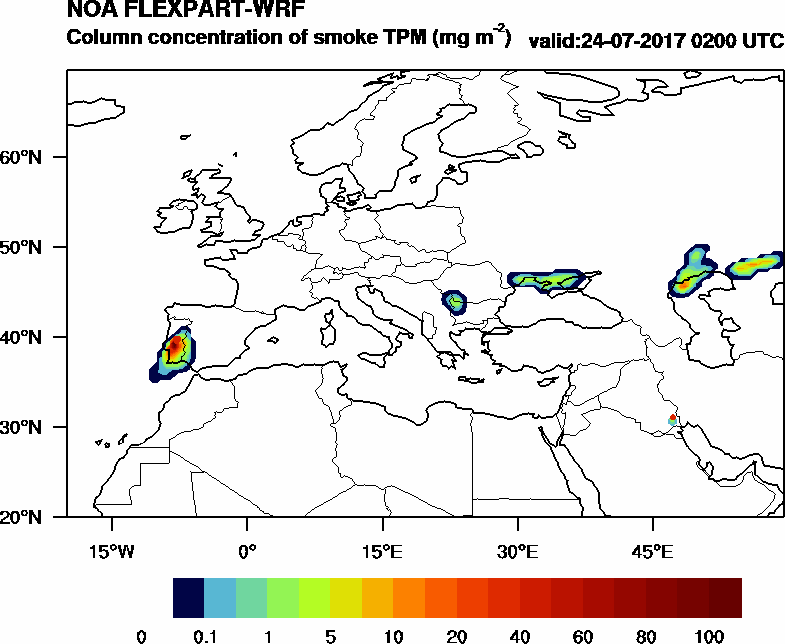 Column concentration of smoke TPM - 2017-07-24 02:00